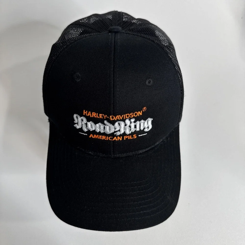 Harley Davidson‎ Snapback Canvas Hat Black Orange Logo Cap